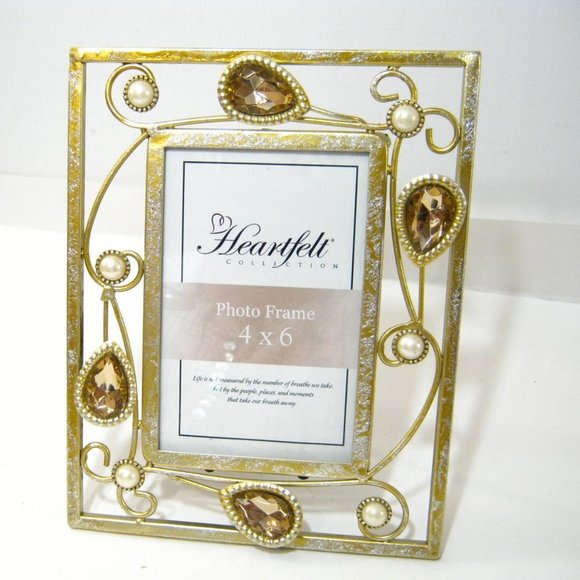 𝅺Jeweled Gold Photo Frame - Picture 4 of 6